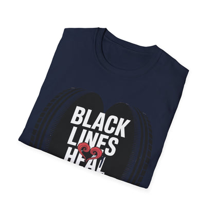 Black lines heal minds2 T-shirt