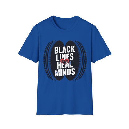 Black lines heal minds2 T-shirt