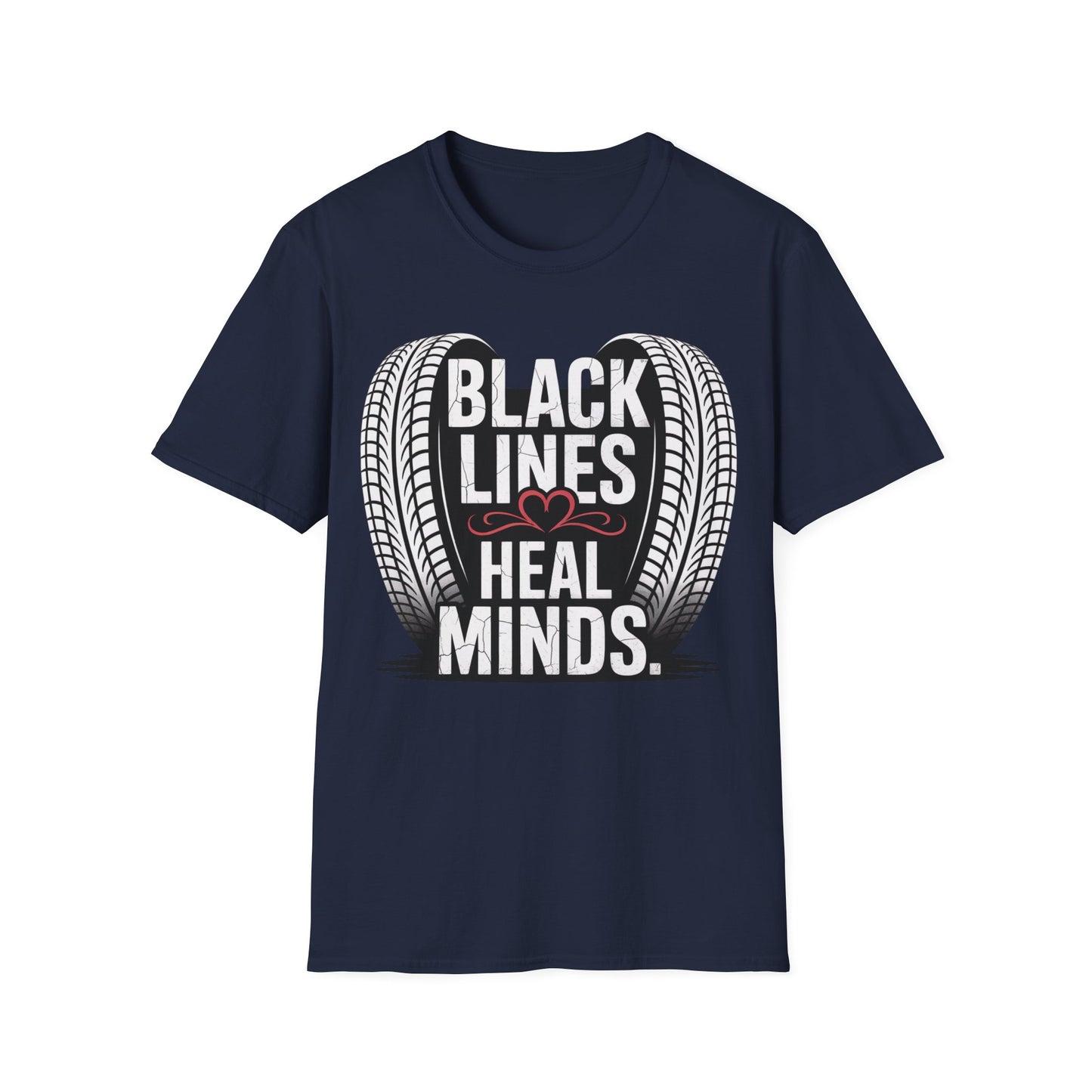Black lines heal minds T-shirt