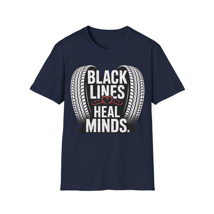 Black lines heal minds T-shirt