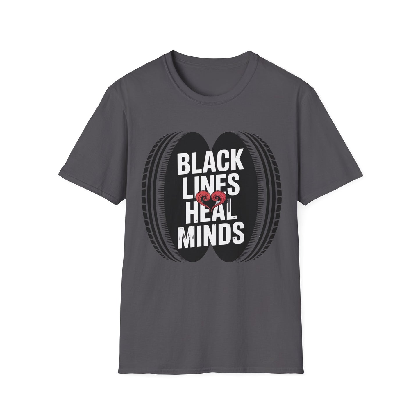 Black lines heal minds2 T-shirt