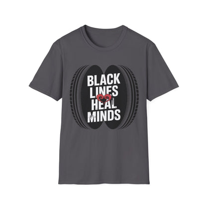 Black lines heal minds2 T-shirt