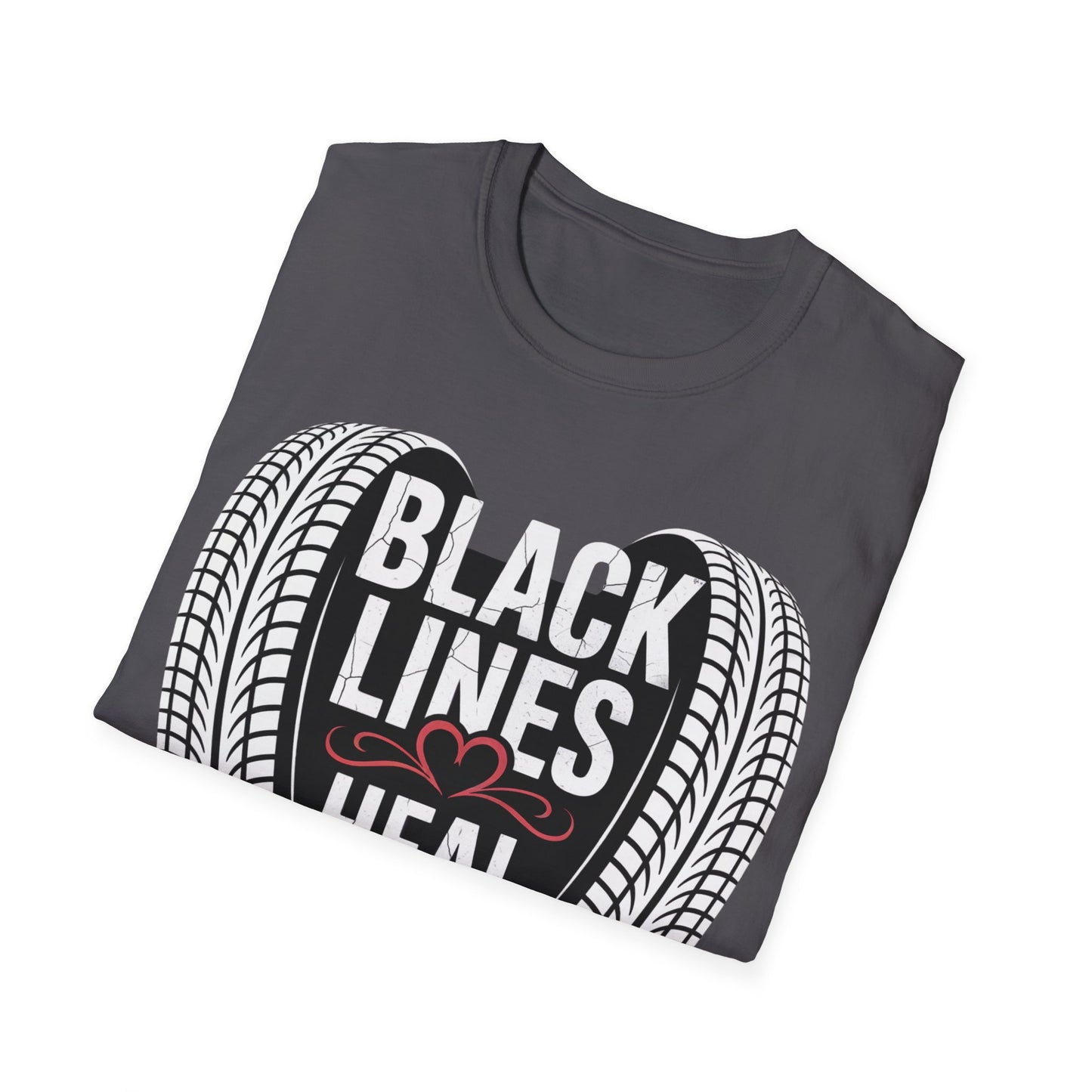 Black lines heal minds T-shirt