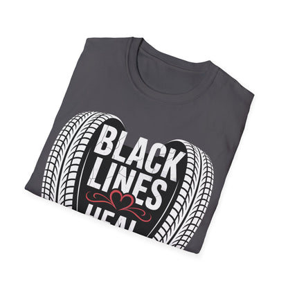 Black lines heal minds T-shirt
