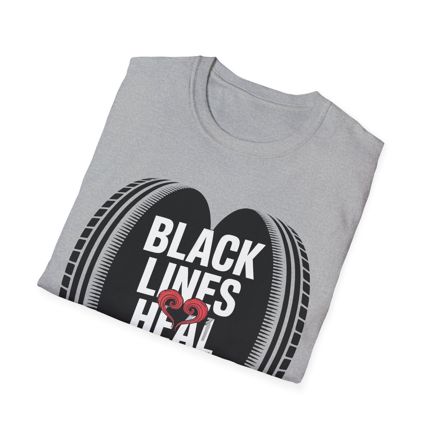 Black lines heal minds2 T-shirt