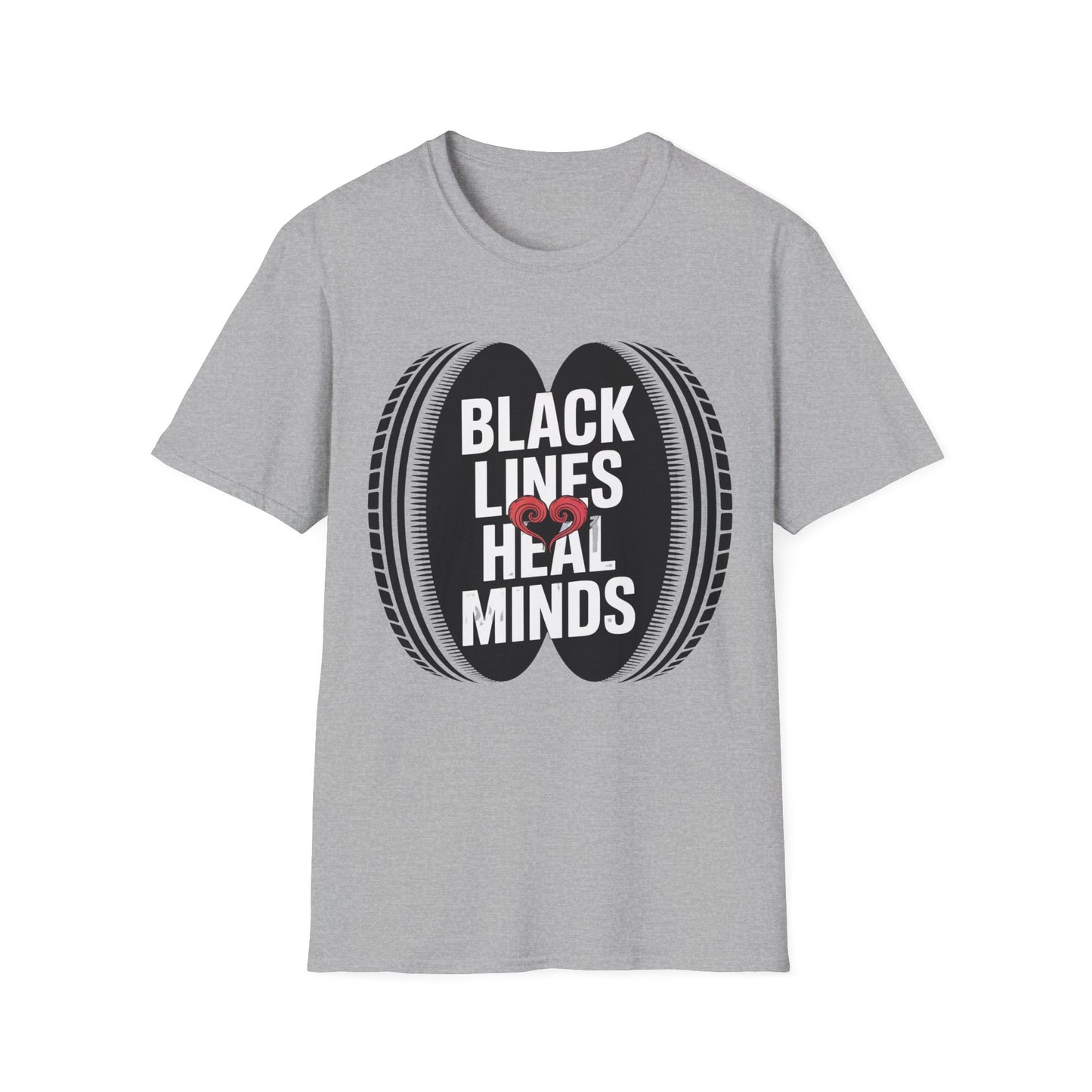 Black lines heal minds2 T-shirt