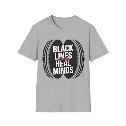Black lines heal minds2 T-shirt