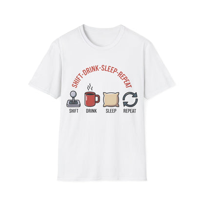 Shift drink sleep repeat txt T-shirt