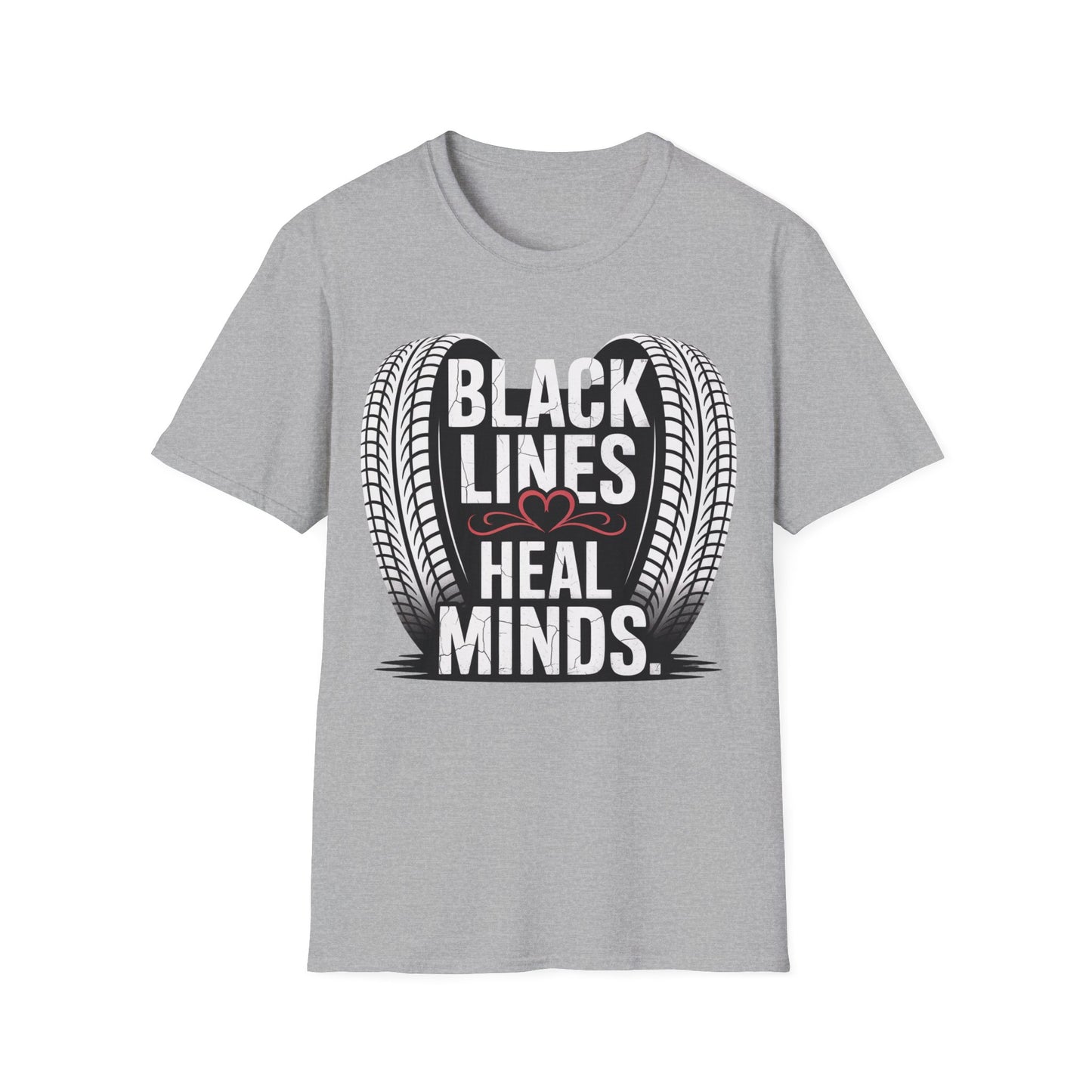 Black lines heal minds T-shirt
