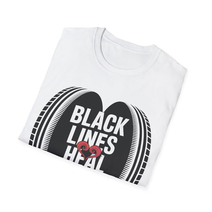 Black lines heal minds2 T-shirt
