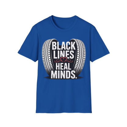 Black lines heal minds T-shirt