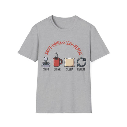Shift drink sleep repeat txt T-shirt