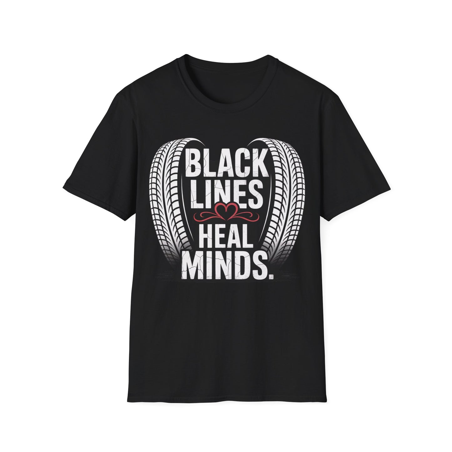 Black lines heal minds T-shirt