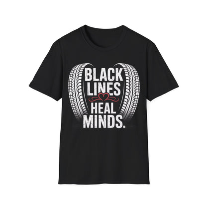 Black lines heal minds T-shirt