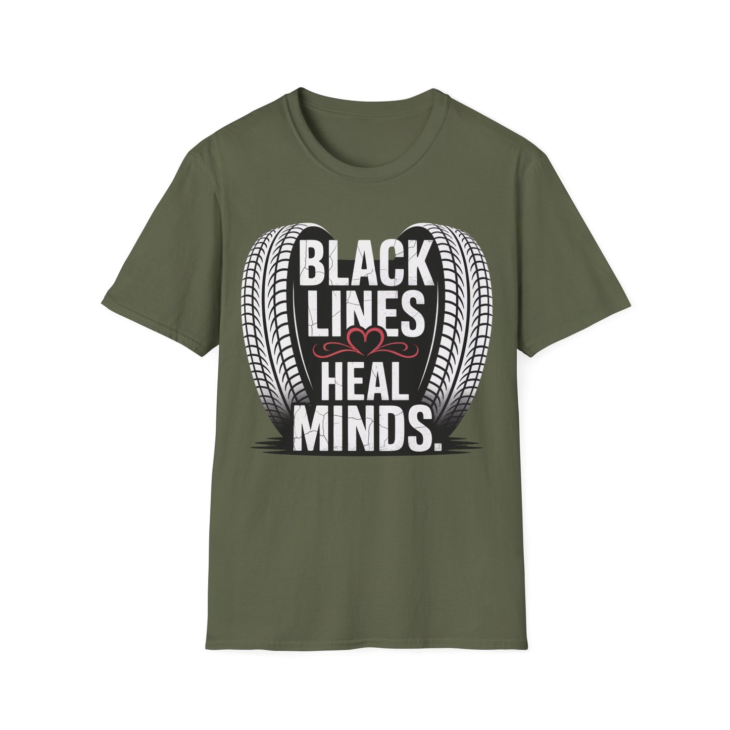 Black lines heal minds T-shirt