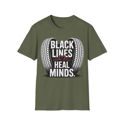 Black lines heal minds T-shirt