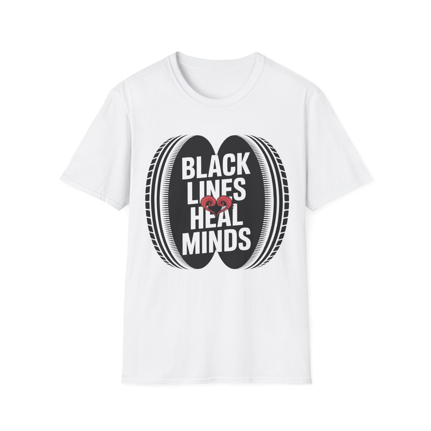Black lines heal minds2 T-shirt