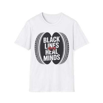 Black lines heal minds2 T-shirt