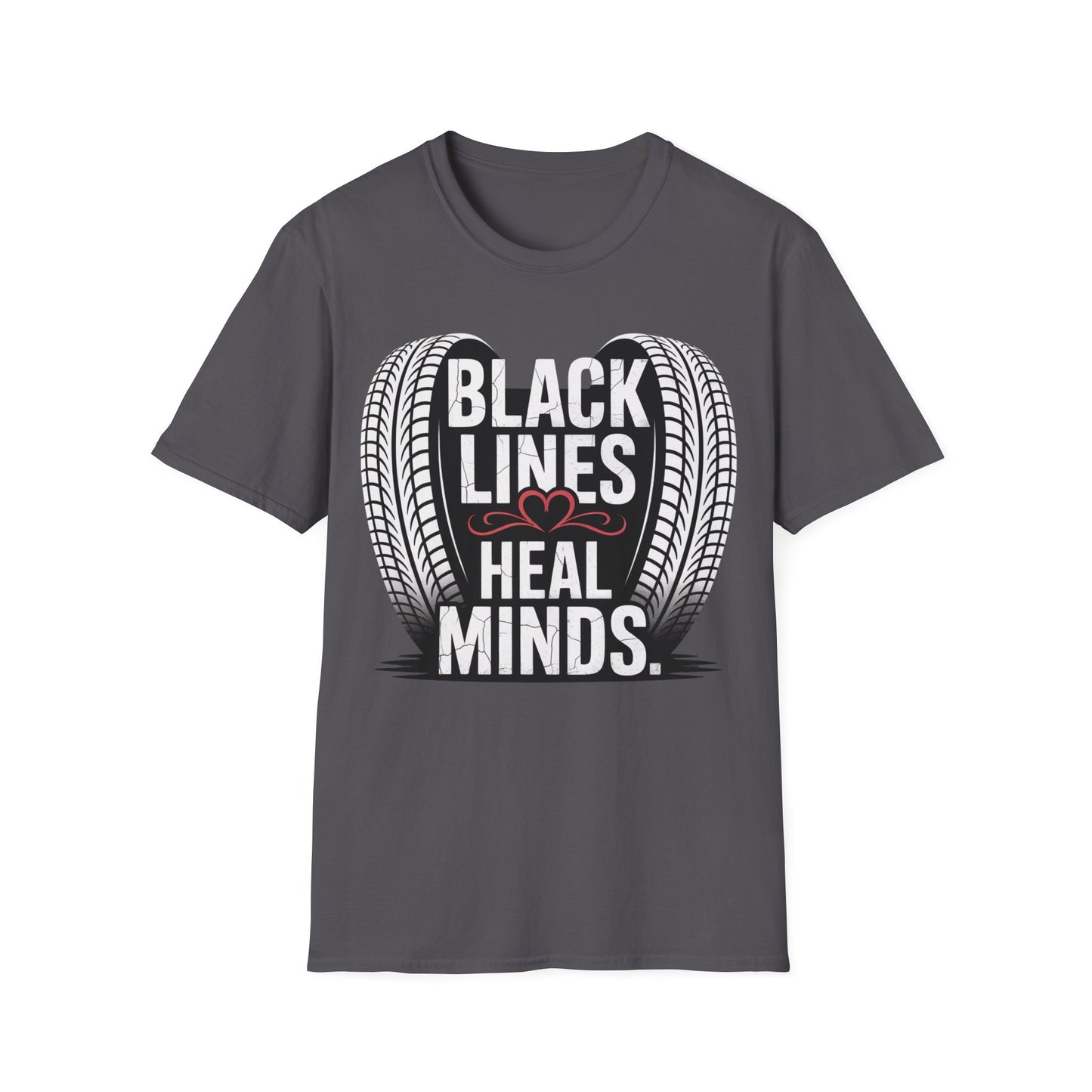 Black lines heal minds T-shirt