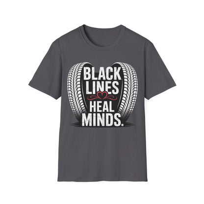 Black lines heal minds T-shirt