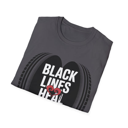 Black lines heal minds2 T-shirt