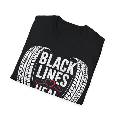 Black lines heal minds T-shirt