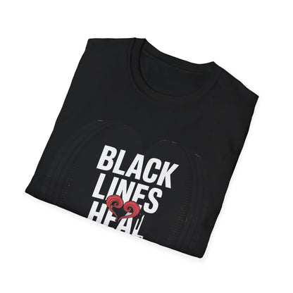 Black lines heal minds2 T-shirt