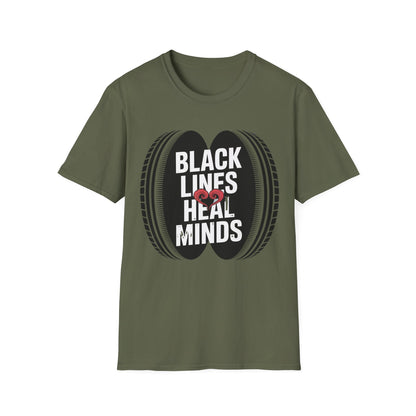 Black lines heal minds2 T-shirt