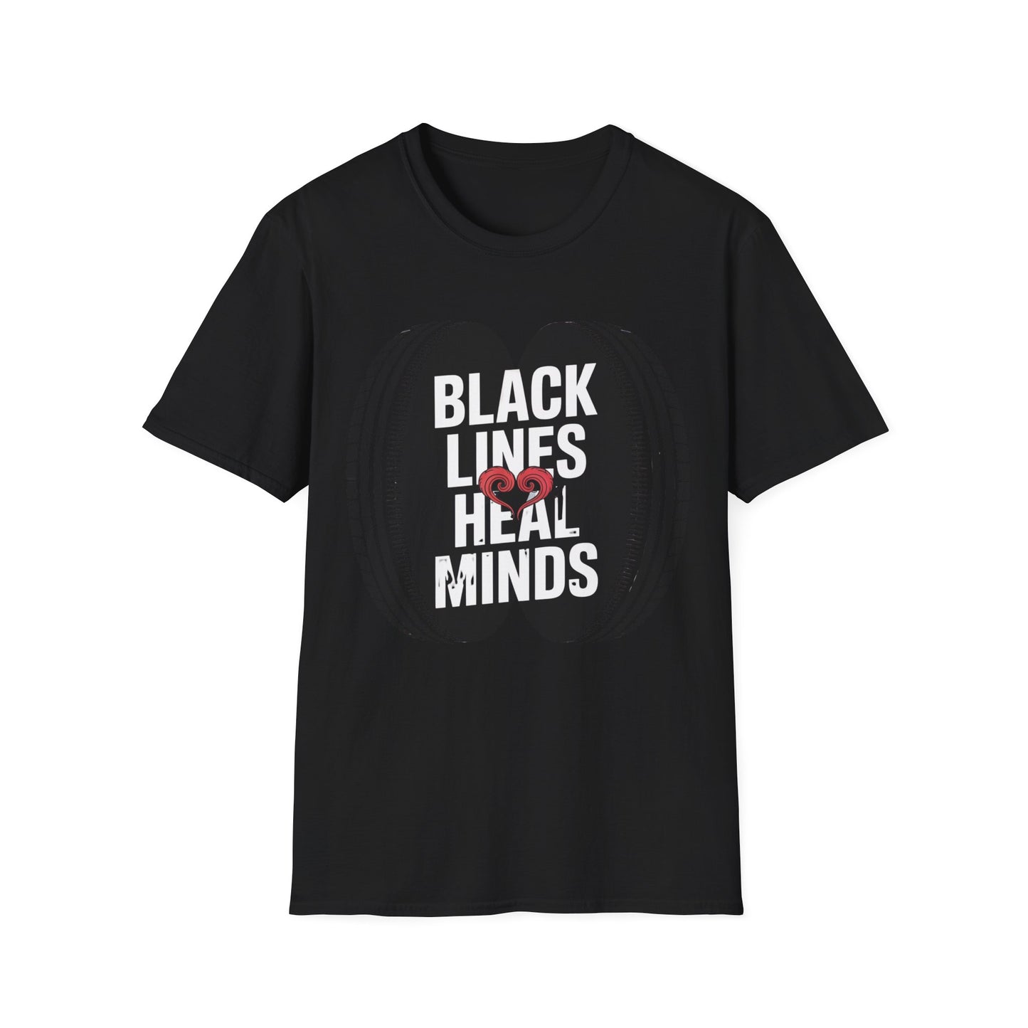 Black lines heal minds2 T-shirt