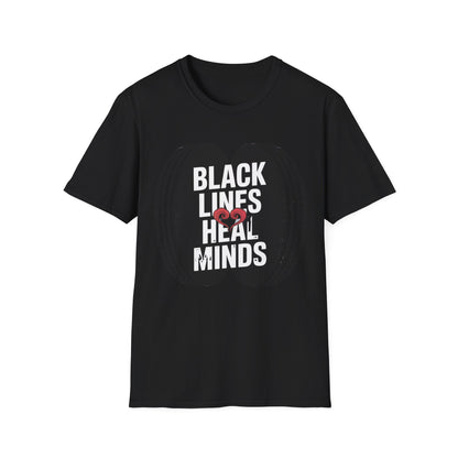 Black lines heal minds2 T-shirt
