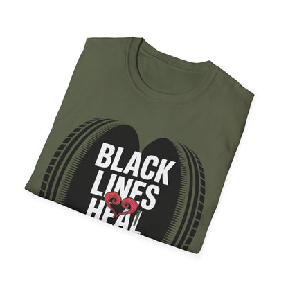 Black lines heal minds2 T-shirt