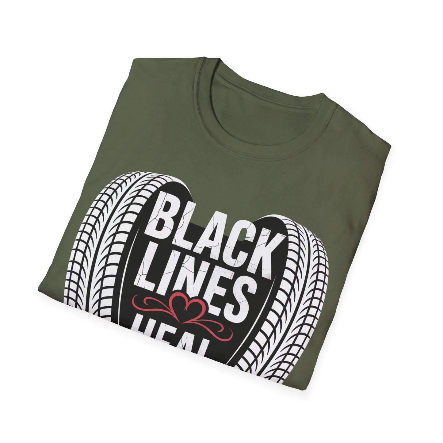 Black lines heal minds T-shirt