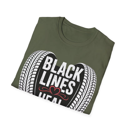 Black lines heal minds T-shirt