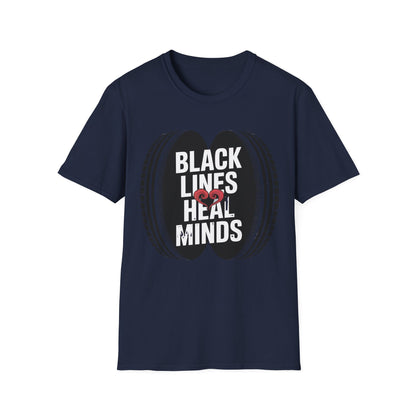 Black lines heal minds2 T-shirt