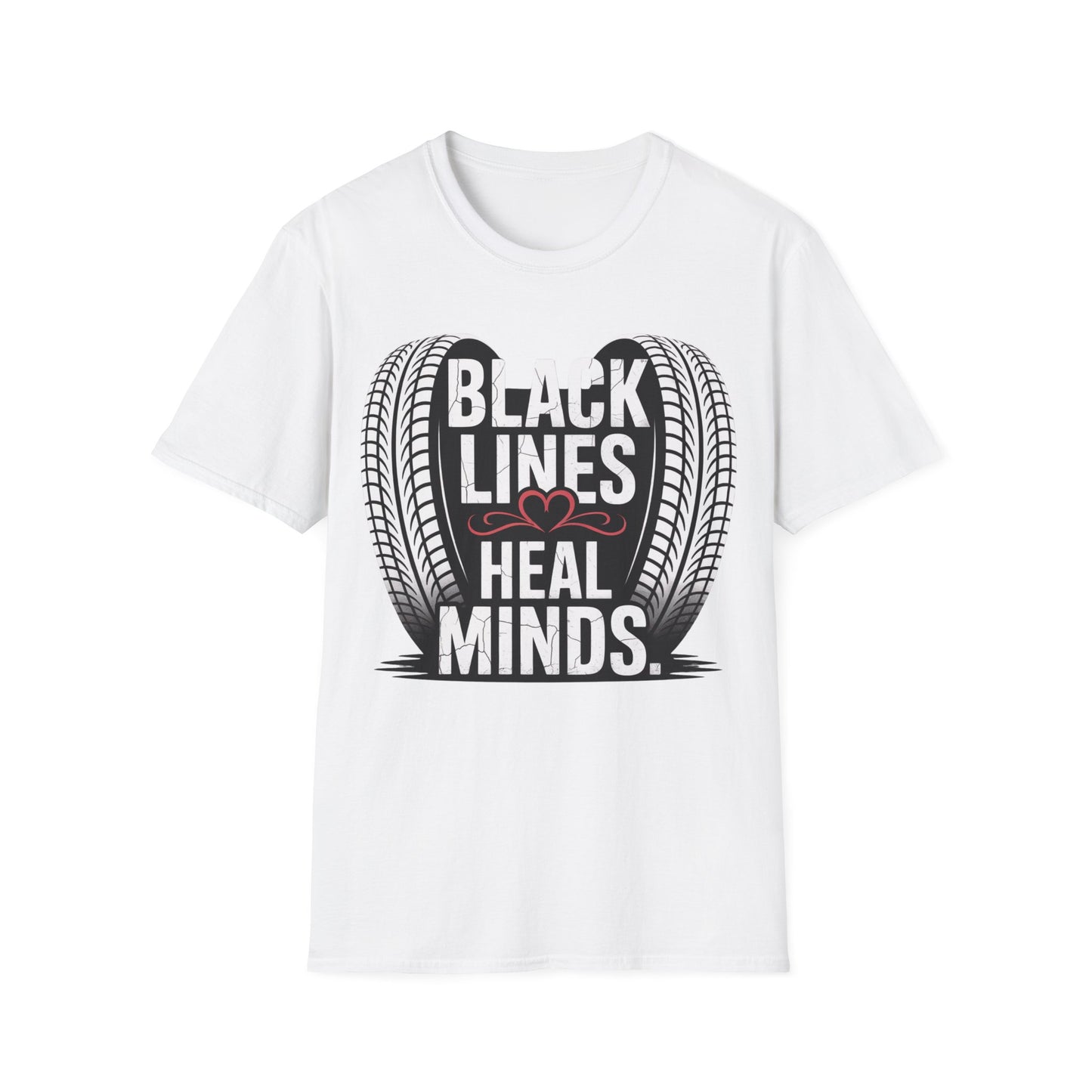 Black lines heal minds T-shirt