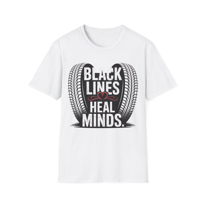 Black lines heal minds T-shirt