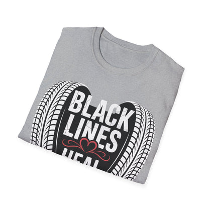 Black lines heal minds T-shirt