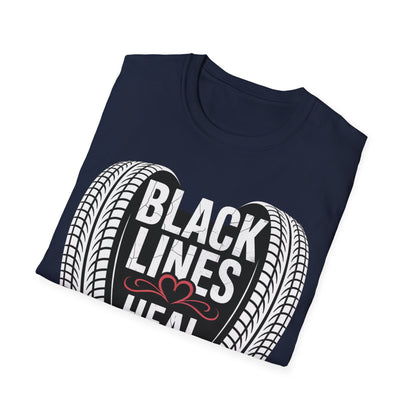 Black lines heal minds T-shirt