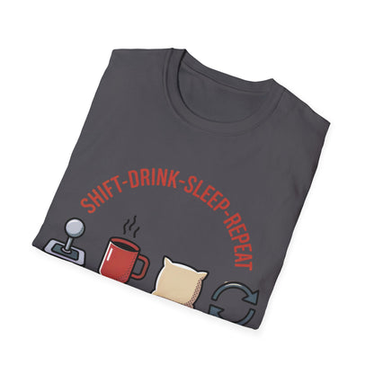 Shift drink sleep repeat txt T-shirt